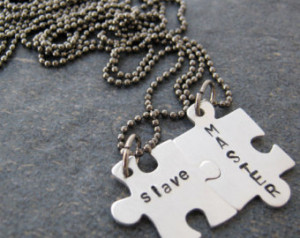 MASTER and slave Connecting Puzzle Piece Necklace Set, bdsm jewelry ...