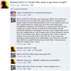 Funny photos funny facebook comments conversation mom tldr