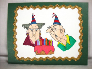 Old Woman And Old Man Humorous Funny Birthday Card For The Mature ...
