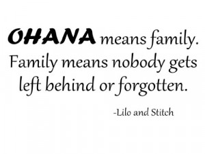 ohana means family lilo and stitch vinyl wall decal this quote is so ...