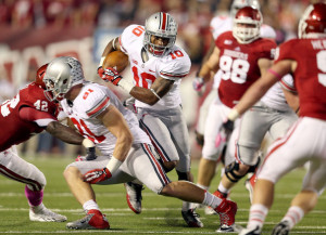Corey Brown Corey Brown #10 of the Ohio State Buckeyes runs with the ...