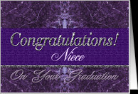 Niece Graduation Congratulations Purple Stone card - Product #619620