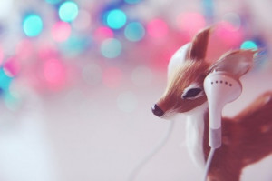 blue, cute, music, pink, reindeer