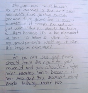 The student’s letter reads, “It doesn’t matter if it creeps you ...