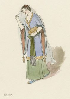EJS. Costume for Merchant of Venice. Jessica. Watercolor. Folger ...