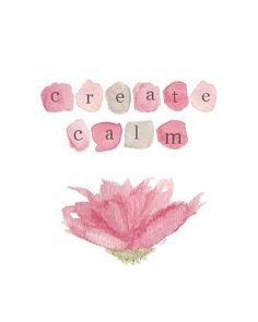 Yoga Art Watercolor Art Print Inspirational Art Create Calm Pink Lotus ...