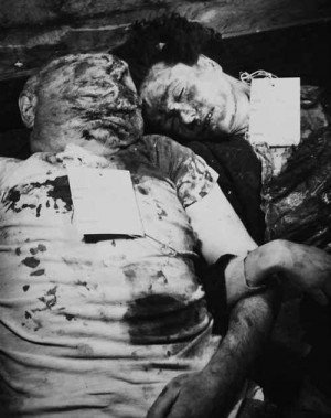 in the morgue. 1945: April 1945, Beautiful Death, Benito Mussolini ...