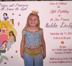 year old princess birthday invitation