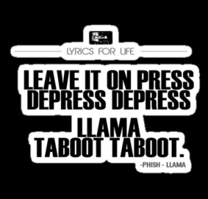 jeastphoto › Portfolio › Phish - Llama Lyric quote