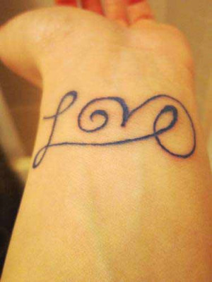 Short Love Quote Tattoo On Wrist