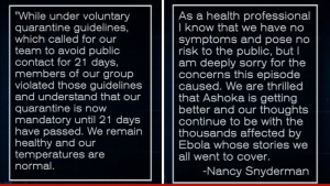 NBC Dr. Nancy Snyderman — DODGES Responsibility In Ebola Quarantine ...