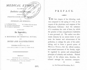 Cover page and Preface of Thomas Percival’s Medical Ethics, or, a ...