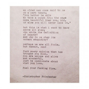 Fuel your fire - Christopher Poindexter