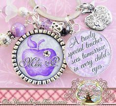 ... Quote, Purple, Thank You Gift, Teacher Appreciation, Rhinestone Apple