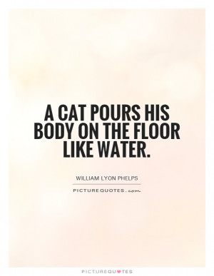cat pours his body on the floor like water Picture Quote #1