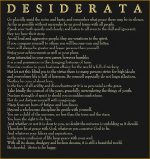 Desiderata - love it