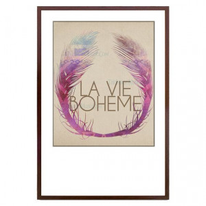 Bohemian Tribal Feather La Vie Boheme French The Bohemian Life Quote ...