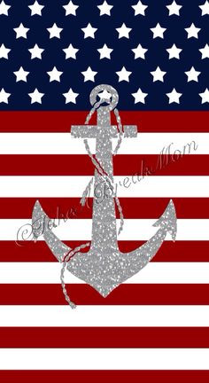 iPhone5 USA Flag Wallpaper with sliver glitter anchor! I had so much ...