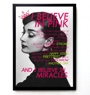 Believe In Pink Typography Poster by LeftAloneSullenGirl on Etsy ...