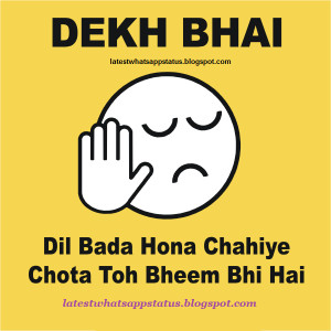 Top 5 Dekh bhai quotes and pics : attitude status