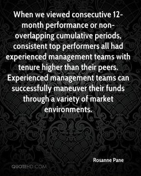 Rosanne Pane - When we viewed consecutive 12-month performance or non ...