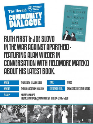 ... and Book Launch: Ruth First and Joe Slovo in the War Against Apartheid