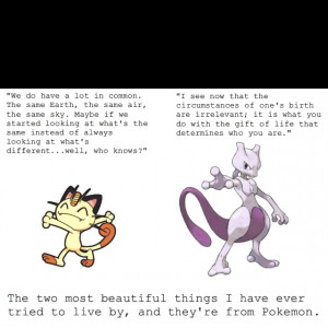 Pokemon Quotes Meowth and mewtwo with words