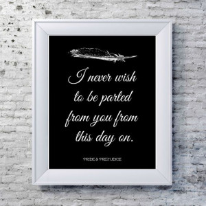 Prejudice Print, Literary Quote- Typography Print - Jane Austen Quote ...
