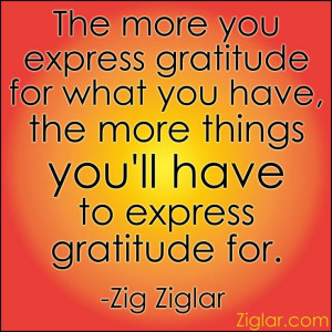 The more you express gratitude for what you have the more things you ...