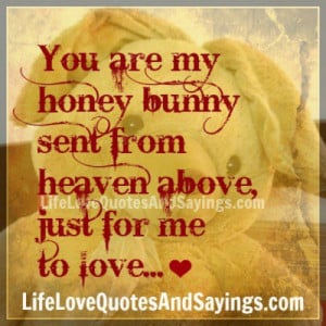 You are my honey bunny sent from heaven above, just for me to love.