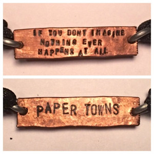 Paper towns quote inspired adjustable cord bracelet set