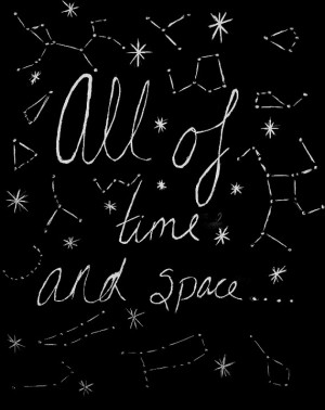 All of Time and Space, Doctor Who Quote, Space, Constellations Etching