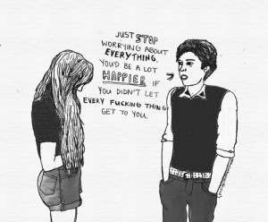 love depression insecurity life. couple insecure over-analyzing