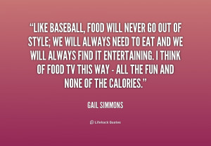 Like baseball, food will never go out of style; we will always need to ...