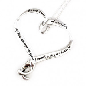 Jane Austen Quote Heart Necklace $65.00