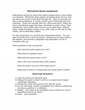 Motivational Quotes Assignment