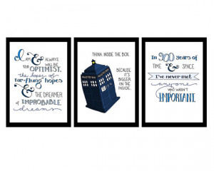 Doctor Who quotes SET OF THREE, inspirational art, 5x7 digital ...