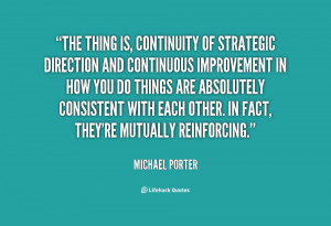 The thing is, continuity of strategic direction an by Michael ...