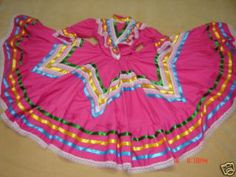 Girl Mexican ballet Folklorico Dress Jalisco 6 7 NEW