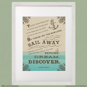 Mark Twain Literature Quote poster art print children's room decor ...