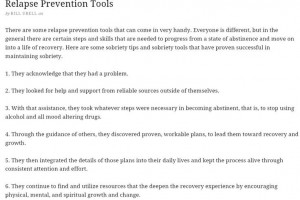 Relapse prevention tools