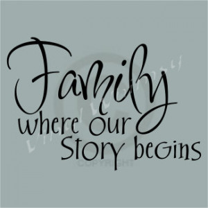 Vinyl Wall Art - Quote - Family Where Our Story Begins - Vinyl ...