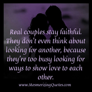 Real people in real couples sometimes do stray, but real relationships ...