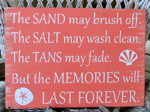 Sand May Brush Off Memories Beach Signs, Beach Decor, Nautical Sign ...