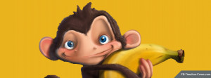 Anime/Cartoons : Cute Funny Monkey Banana Facebook Timeline Cover