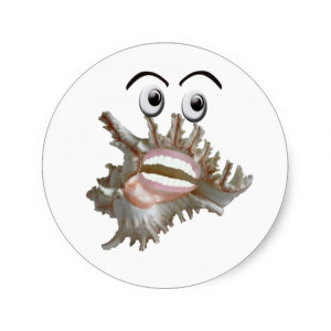 Dental Hygiene Clean Teeth Happy Seashell Stickers