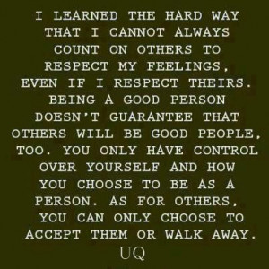 Sometimes you have to walk away.