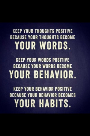 My Words = My Behavior = My Habits