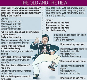 ... charity cuts all alcohol references from Drunken Sailor nursery rhyme