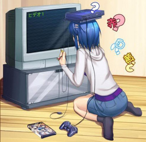 Anime Girl Play Games Picture
